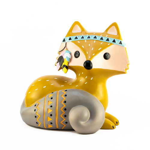 Velador zorro hippie poliserina con adaptador de USB a 220 20,7x13,8x20cm